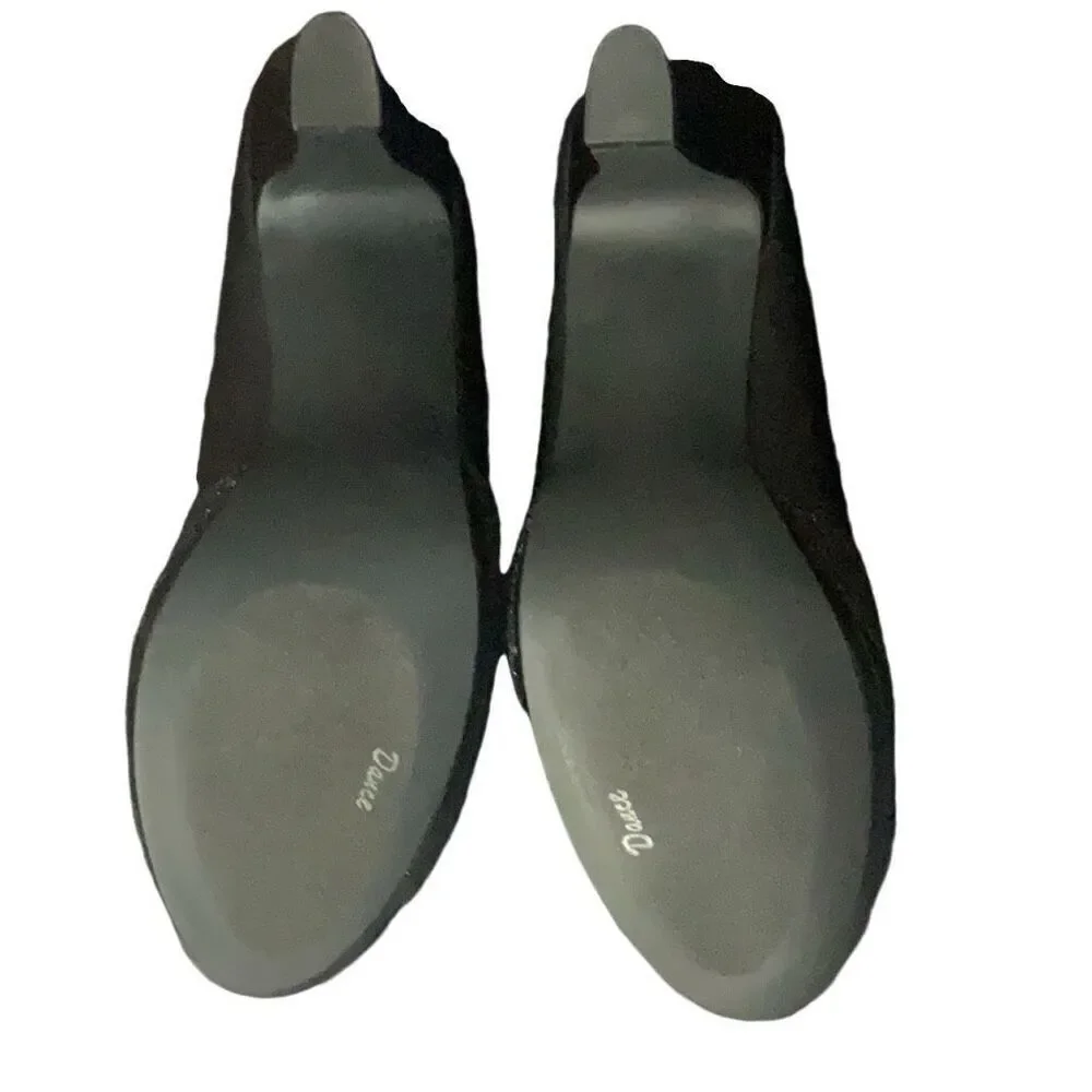 Easy Street Alive 5 Black Satin Glitter Peep Toe Womens Pumps Party Size 9.5 NEW - Picture 6 of 8
